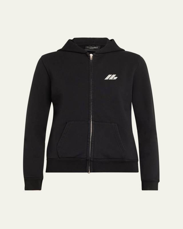 Small Logo Zip-Up Hooded Jacket